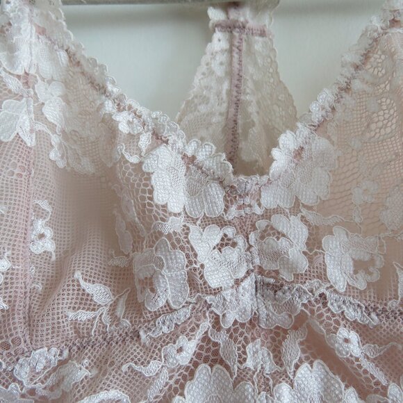 INTIMATELY FREE PEOPLE Galloon Nude Lace Bralette Bra Neutral Boho - Size S - Picture 6 of 14